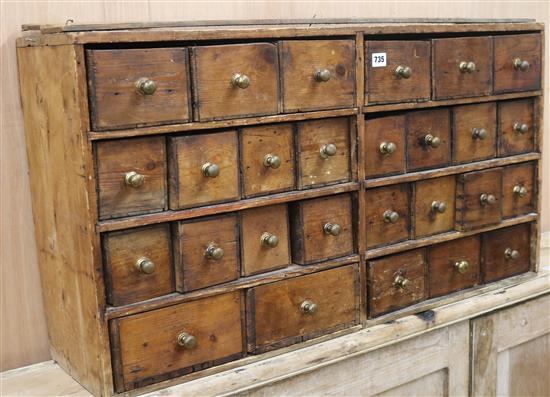 A Victorian nest of drawers, W.98cm
